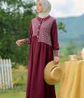 Gamis Rayya Rauda Marun - Image 3