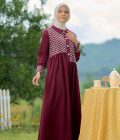 Gamis Rayya Rauda Marun - Image 15