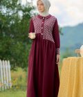 Gamis Rayya Rauda Marun - Image 10