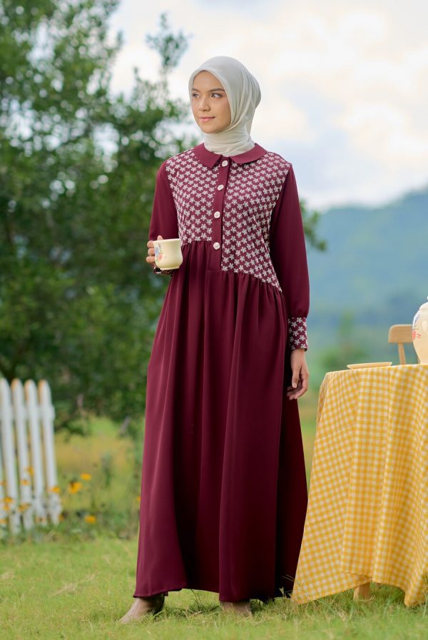 Gamis Rayya Rauda Marun Big Size - Image 10