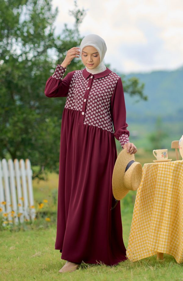 Gamis Rayya Rauda Marun Big Size - Image 9