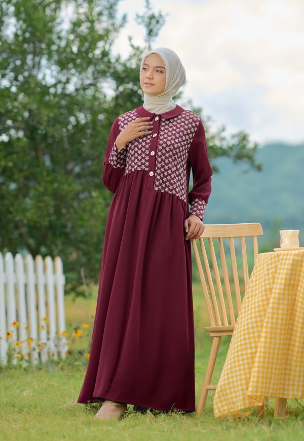 Gamis Rayya Rauda Marun Big Size