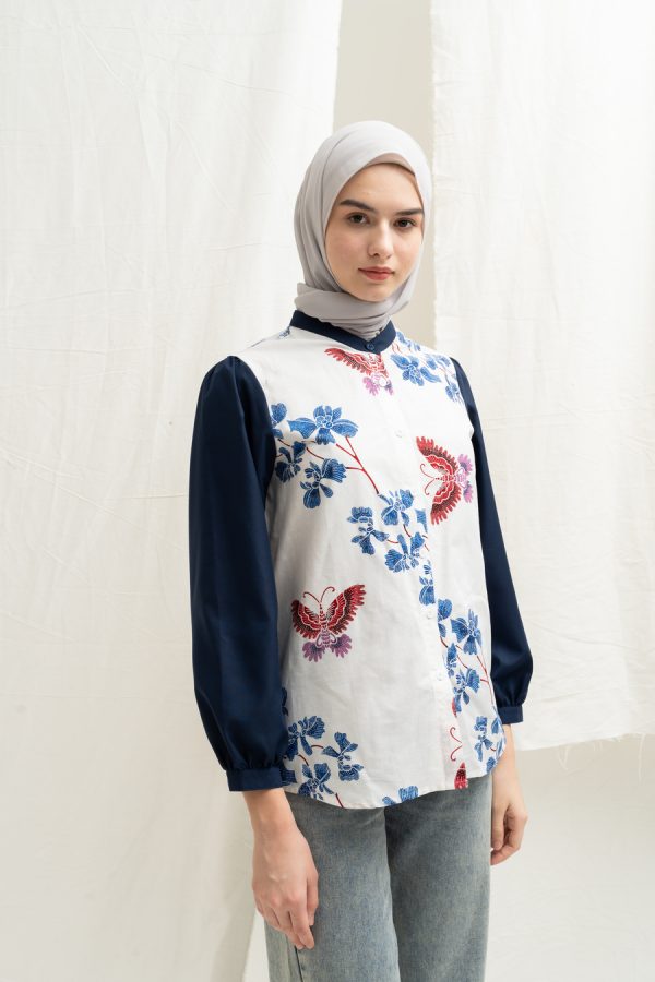 Blus Teana Driya Navy - Image 7