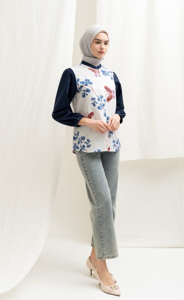 Blus Teana Driya Navy - Image 3