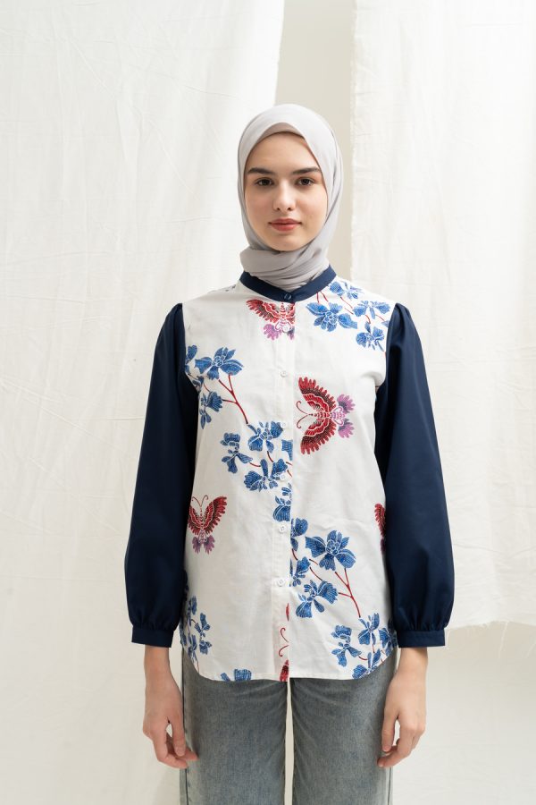 Blus Teana Driya Navy - Image 5