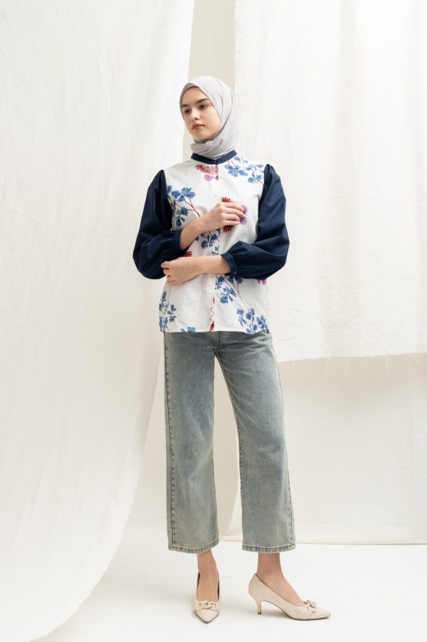 Blus Teana Driya Navy - Image 4