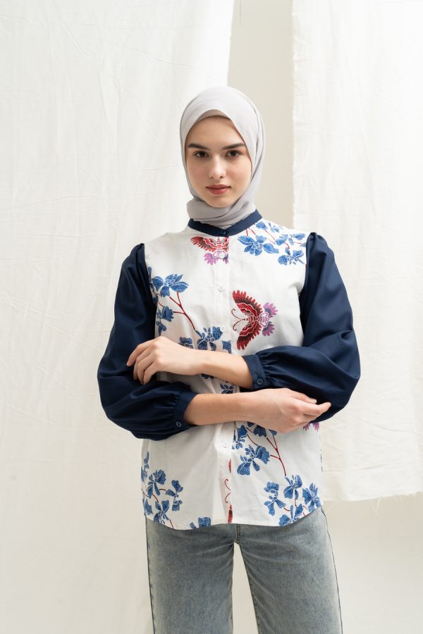 Blus Teana Driya Navy - Image 2