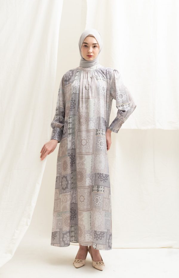 Gamis Lara Diyora Grey Pastel Big Size - Image 9