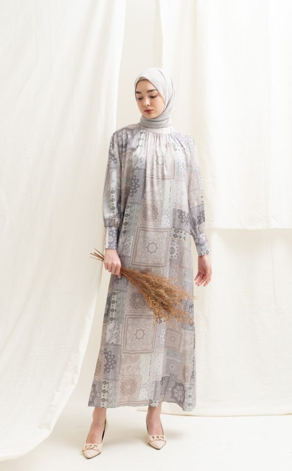 Gamis Lara Diyora Grey Pastel Big Size - Image 5