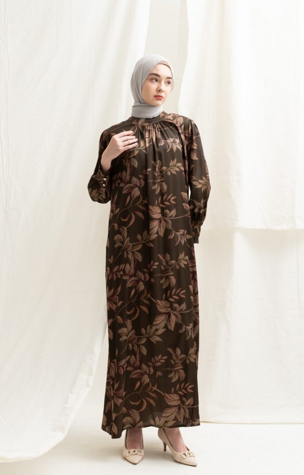 Gamis Lara Lily Dark Brown - Image 3