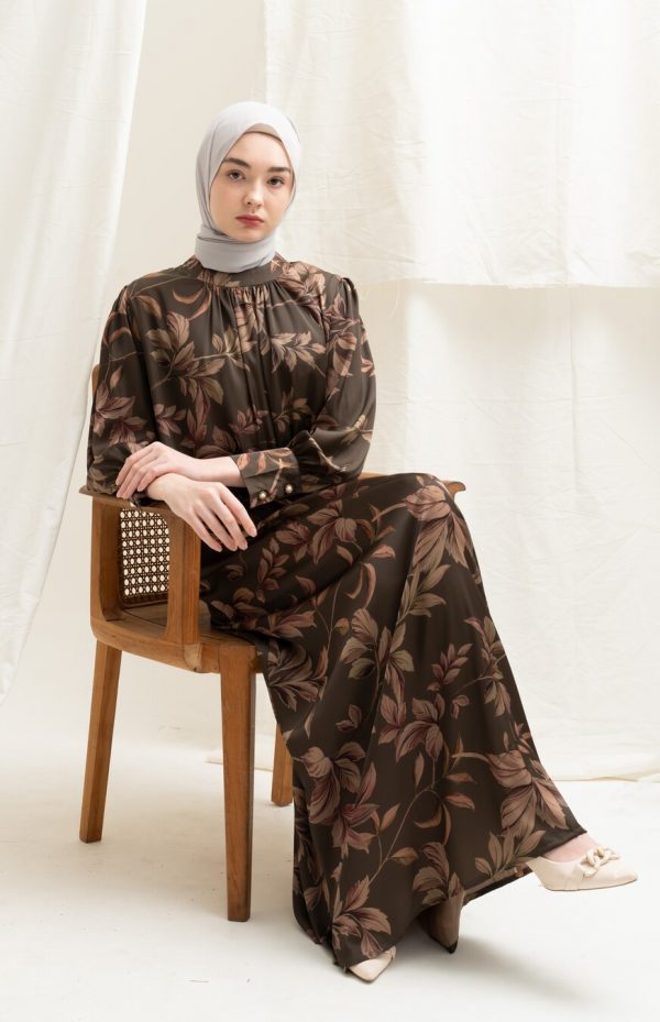 Gamis Lara Lily Dark Brown Big Size - Image 8