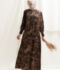 Gamis Lara Lily Dark Brown Big Size