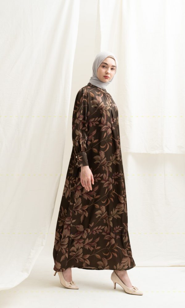 Gamis Lara Lily Dark Brown - Image 4