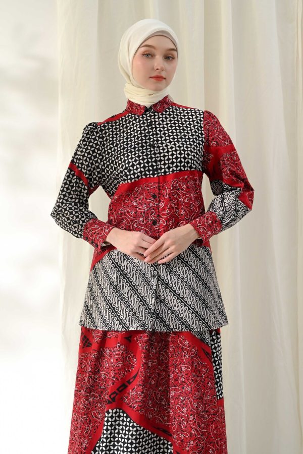 Blus Velya Adra Merah