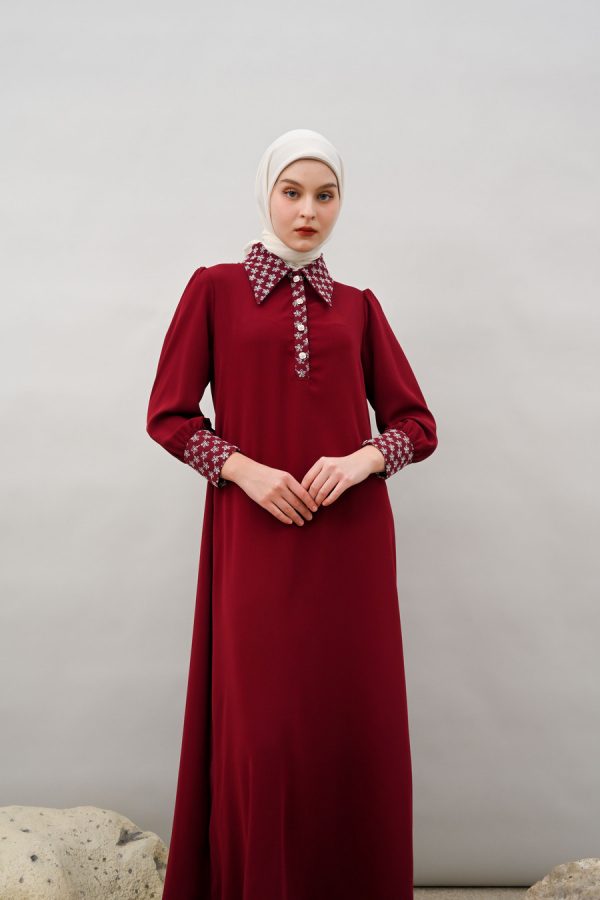 Gamis Zenia Rauda Marun - Image 2