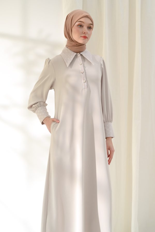 Gamis Zenia Rauda Oat - Image 6