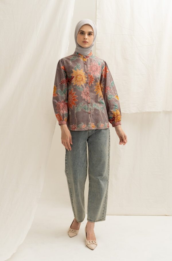 Blus Teana Puspa Abu Big Size - Image 2