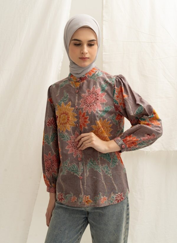 Blus Teana Puspa Abu Big Size