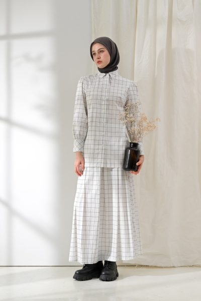 Blus Velya Ditta Stripe Navy Big Size