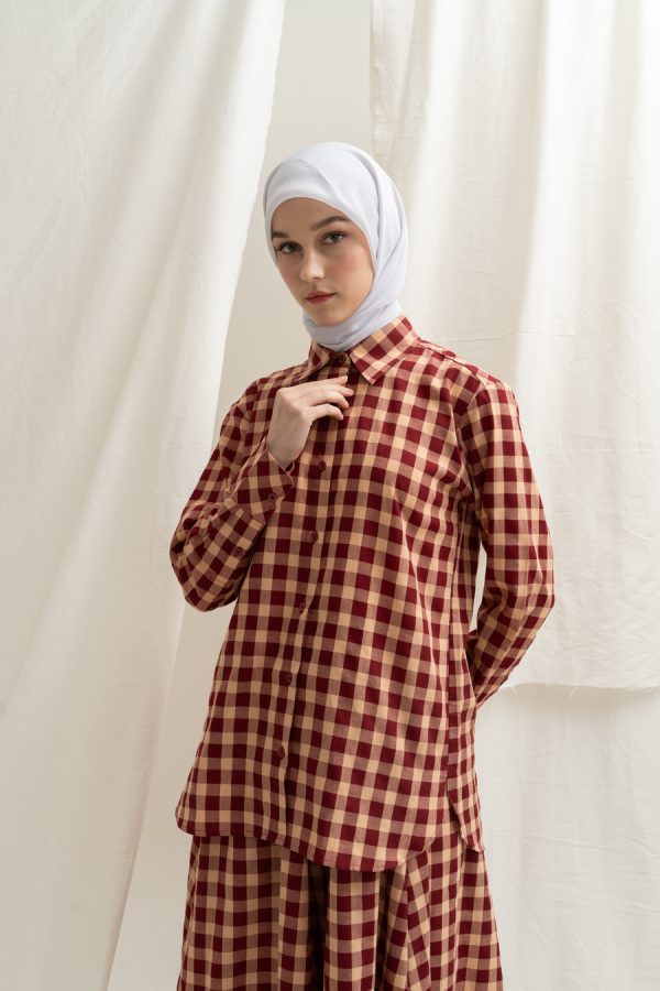 Blus Luna Rya Marun Big Size - Image 2