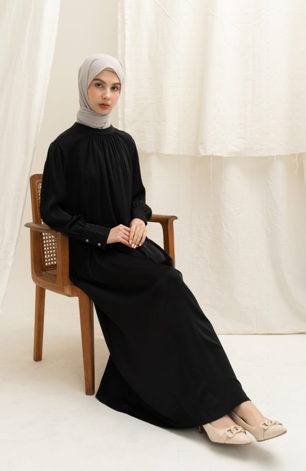 Gamis Lara Elaina Hitam Big Size - Image 2
