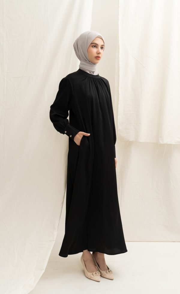 Gamis Lara Elaina Hitam Big Size