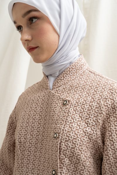 Kebaya Janggan Melati Coklat Muda