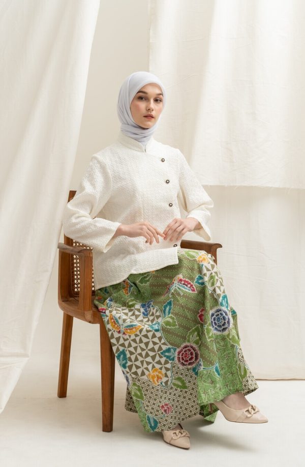 Kebaya Janggan Melati Off White Big Size - Image 8