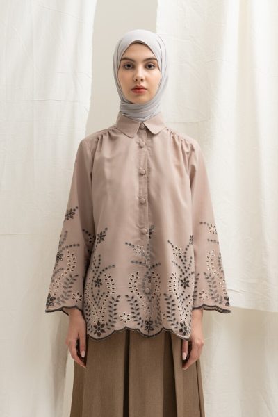 Blus Afiya Cream Big Size