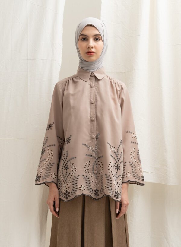 Blus Afiya Cream Big Size