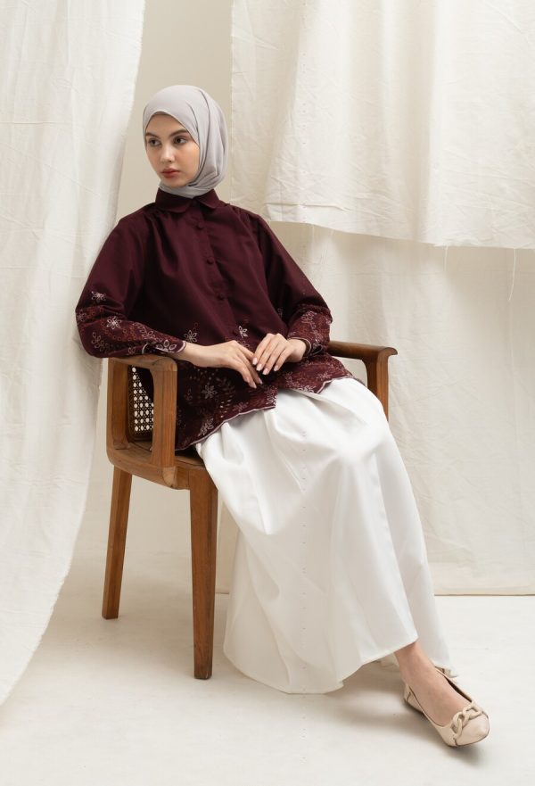 Blus Afiya Marun Big Size - Image 3