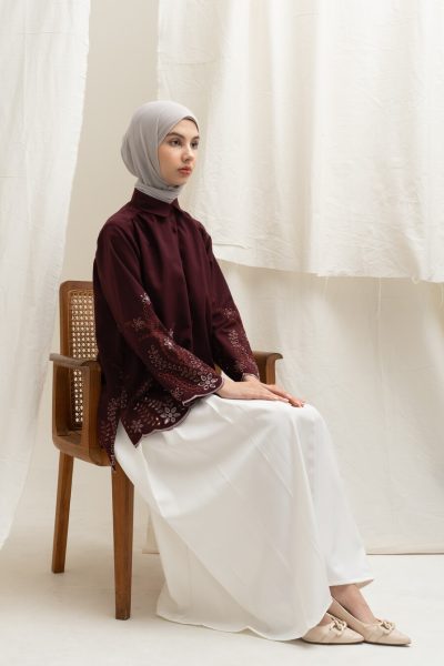 Blus Afiya Marun Big Size