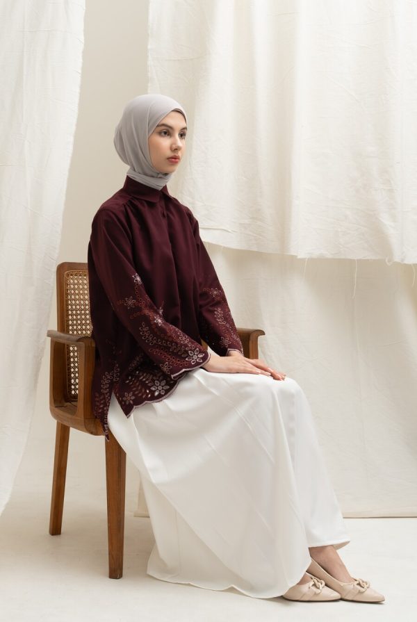 Blus Afiya Marun Big Size