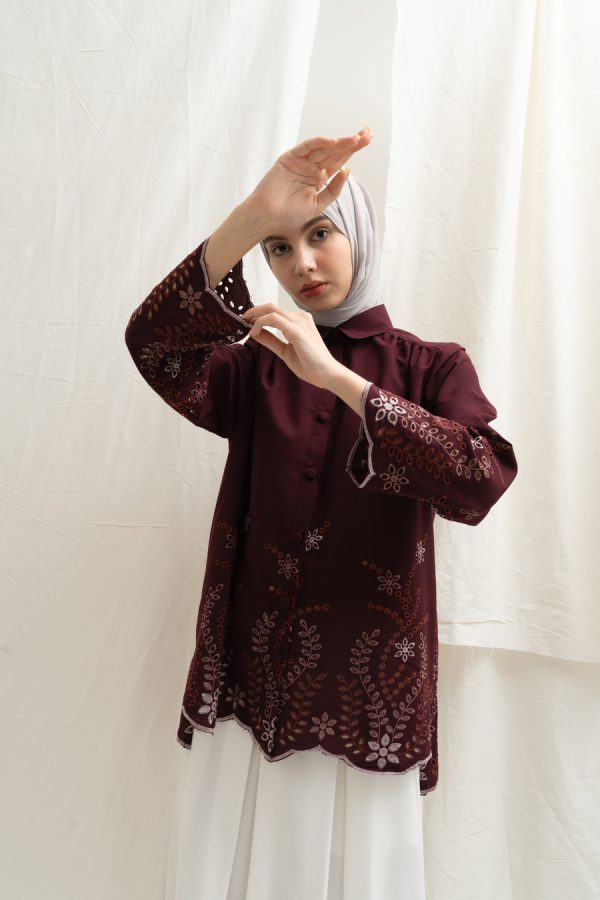 Blus Afiya Marun Big Size - Image 5