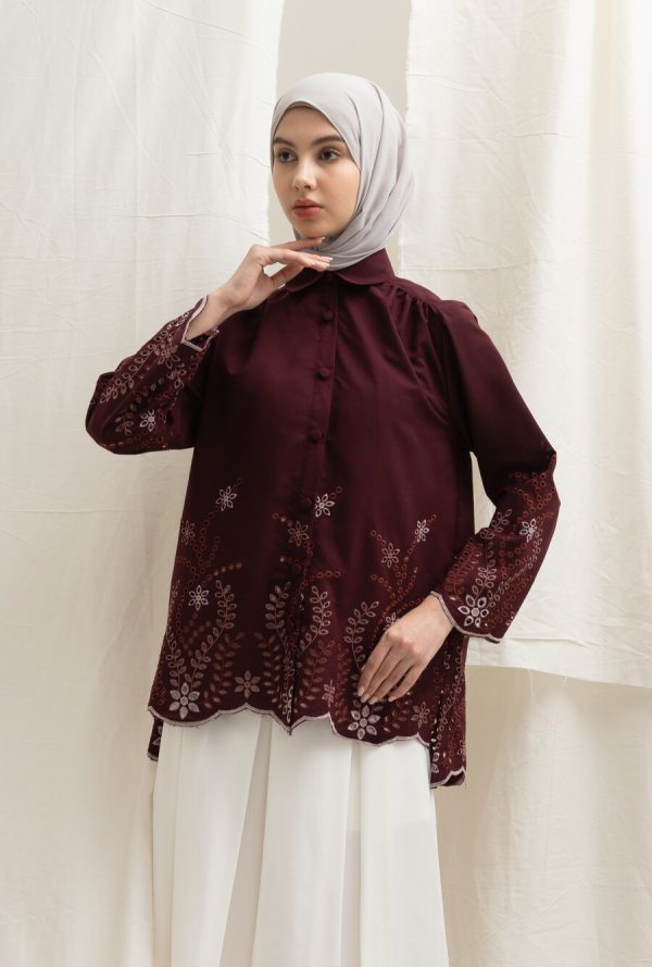 Blus Afiya Marun Big Size - Image 2