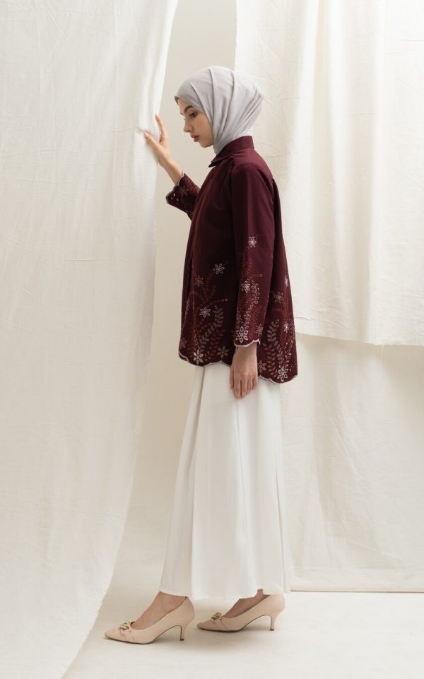 Blus Afiya Marun Big Size - Image 6