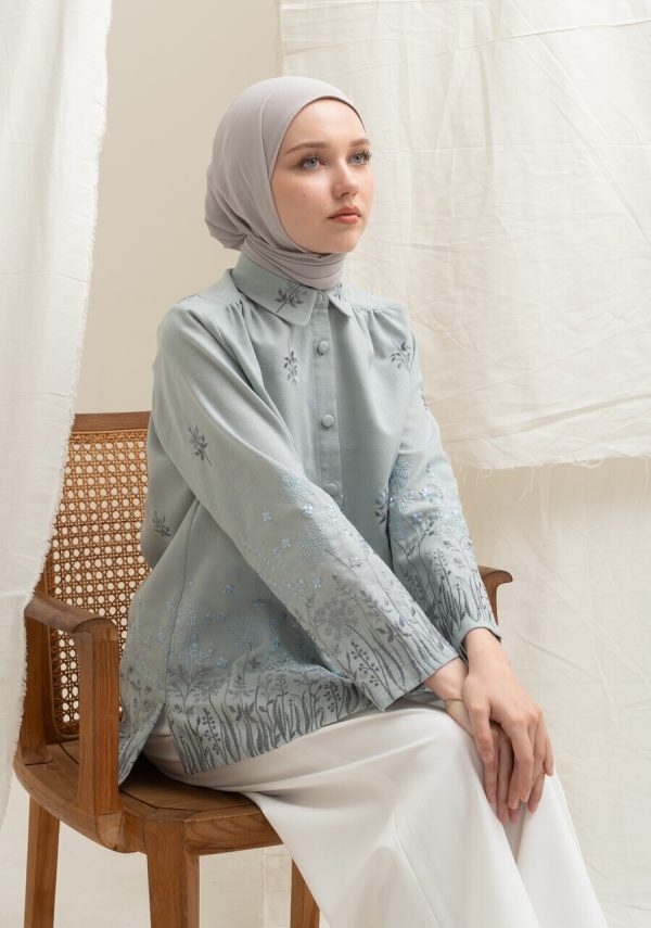 Blus Afiya Savana Baby Blue Big Size - Image 3