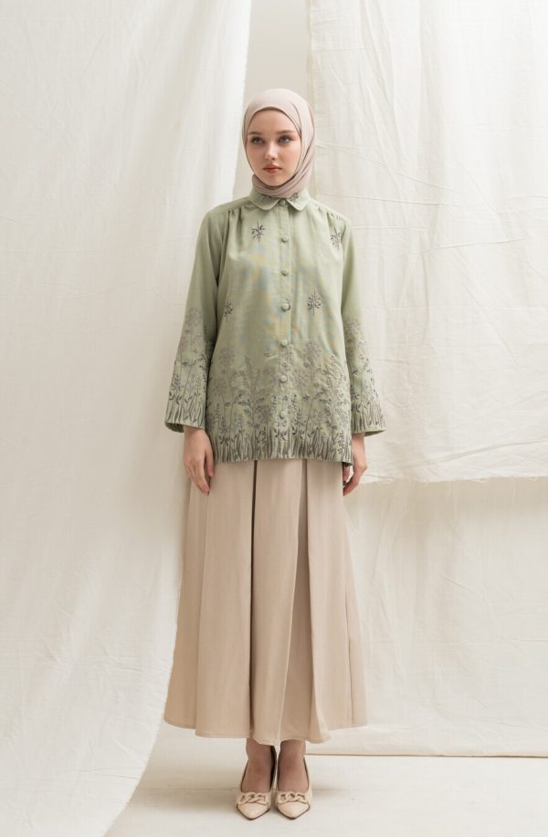 Blus Afiya Savana Light Green - Image 2