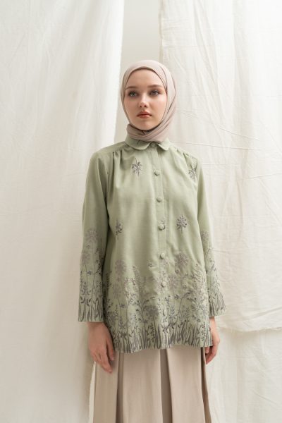 Blus Afiya Savana Light Green Big Size