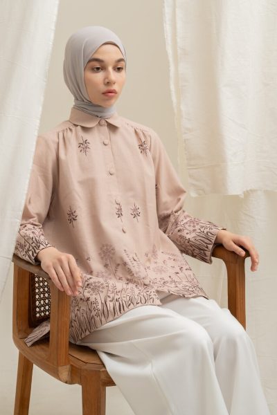 Blus Afiya Savana Peach Big Size