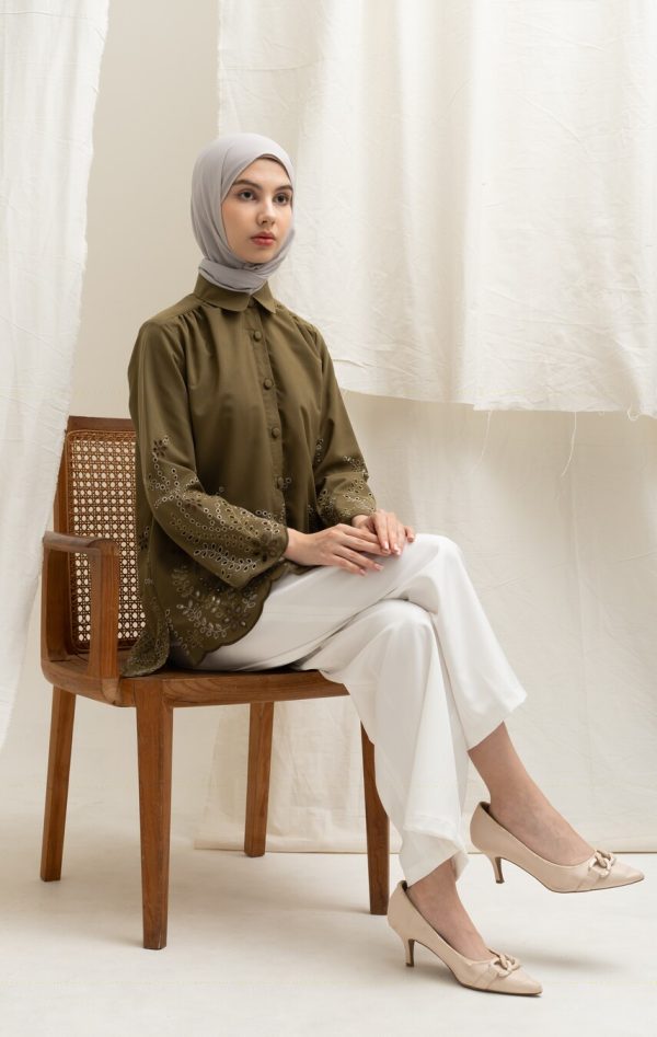 Blus Afiya Hijau Big Size - Image 3
