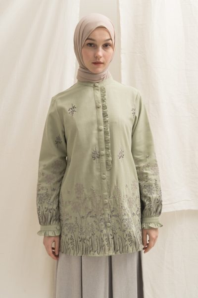 Blus Lyla Savana Light Green Big Size
