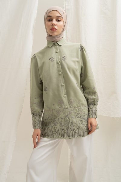 Blus Velya Savana Light Green Big Size