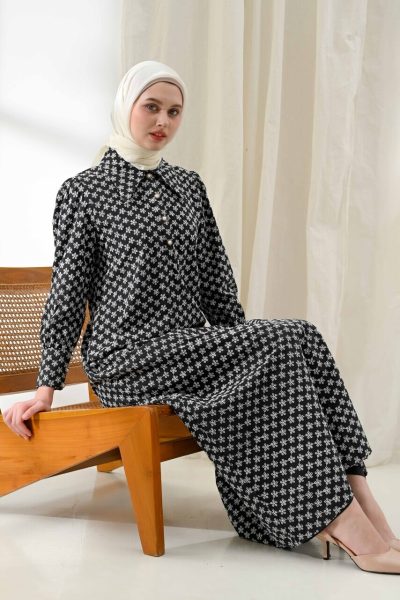 Gamis Zenia Naula Black Big Size