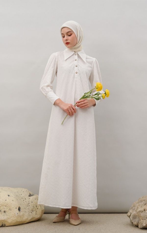 Gamis Zenia Naula White Big Size - Image 2