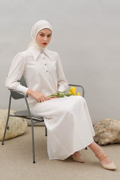 Gamis Zenia Naula White Big Size