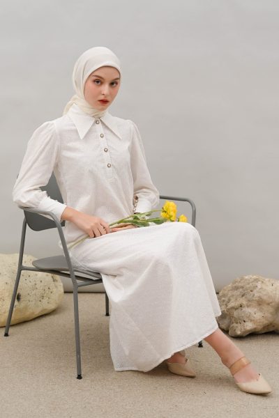 Gamis Zenia Naula White Big Size