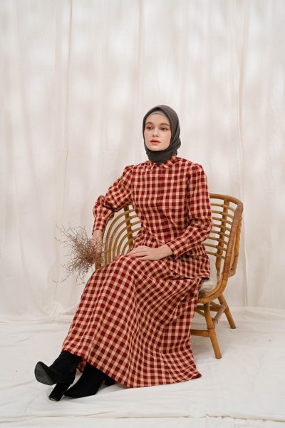 Blus Velya Rya Marun Big Size