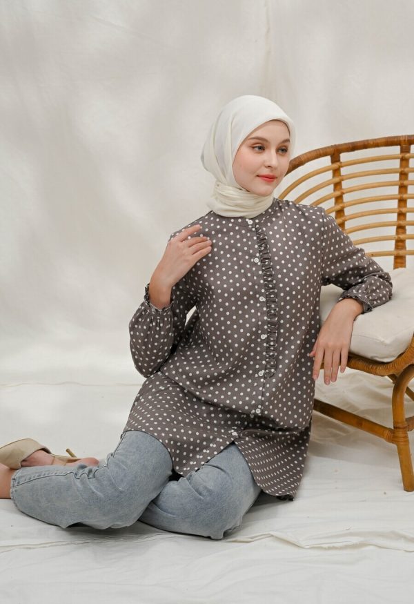 Tunik Lyla Polka Grey - Image 6