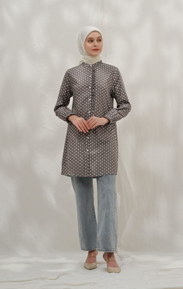 Tunik Lyla Polka Grey - Image 2